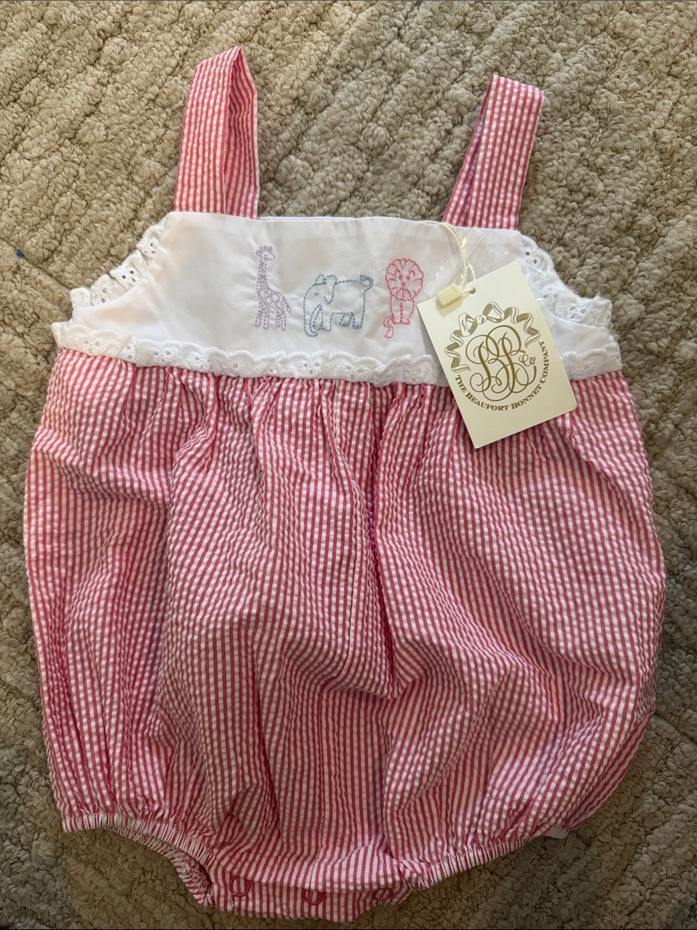 Beaufort Bonnet seersucker bubble 12-18mos